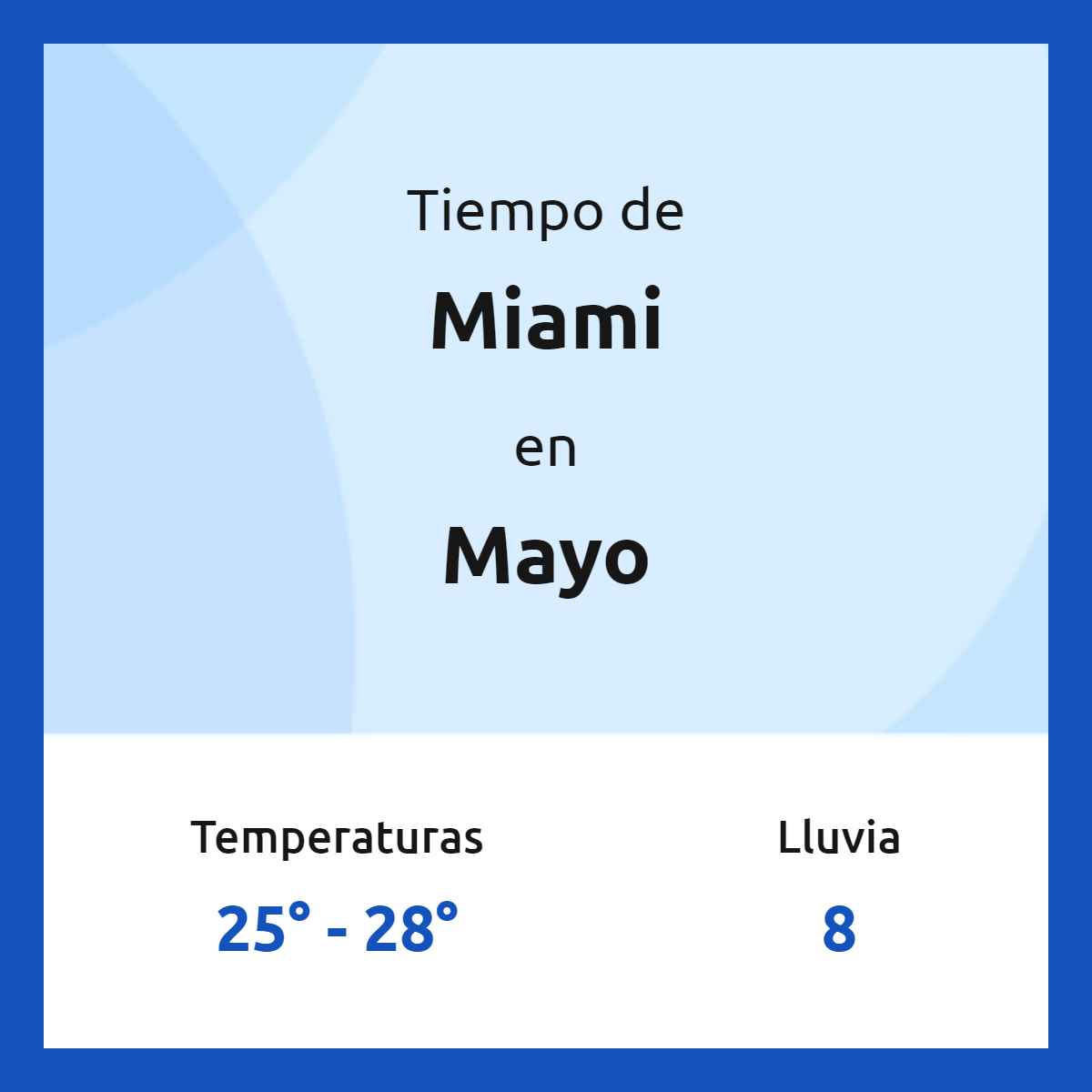 Clima en Miami en mayo 2024 Miami 14 días